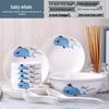 2026 Stylish 8-Piece Dinnerware Set: Plates, Bowls & Chopsticks for Student Dorms