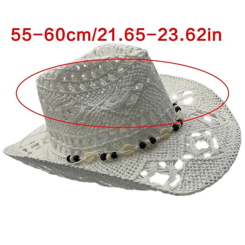 Woven Straw Hat Seashells Belt Sun Hat for Women Men Unisex Perfect for Beach Vacation and Outdoor Event Gathering
