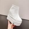 Autumn Womens Ankle Boots Black 14cm Ultra High Heel Zip Platform Bottes Sexy Inner Heigthen Wedges White Black Short Botas