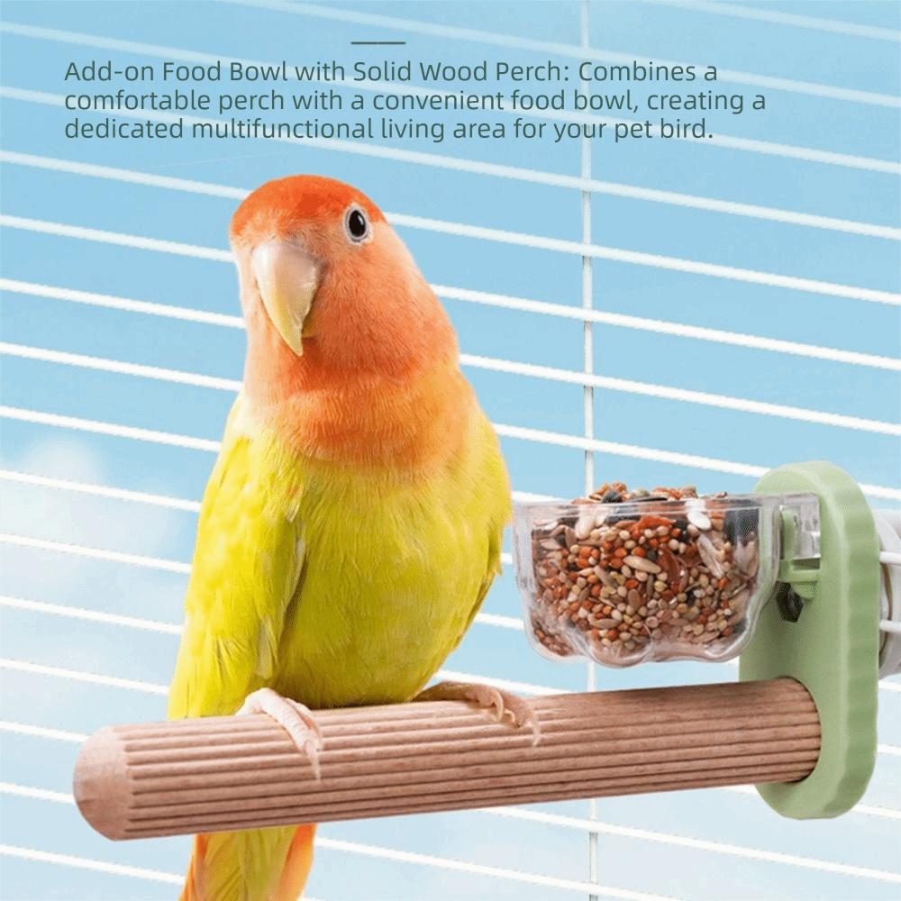 with Feeder Parrot Stand 2 IN 1 Bird Perch Premium Wooden Parrot Perch  Household Use