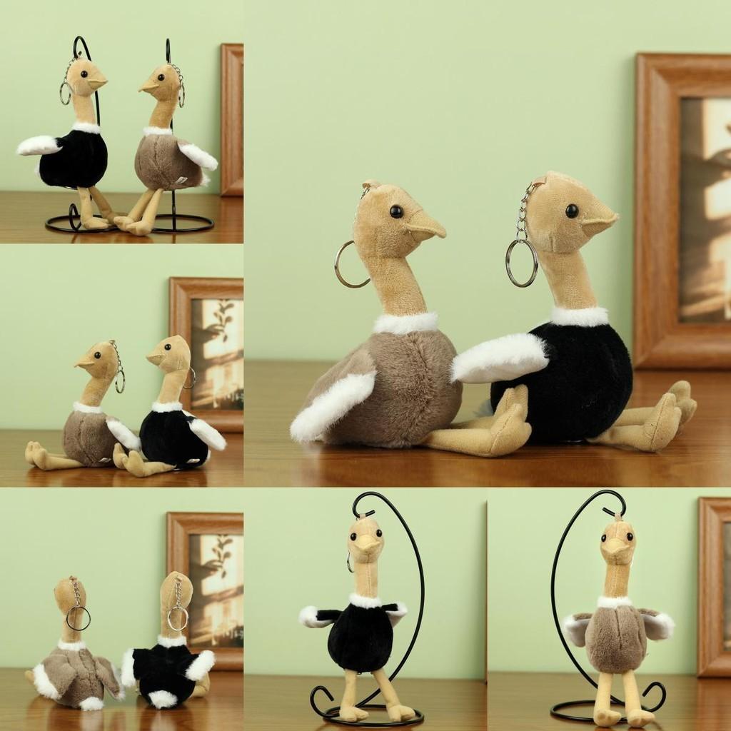 Rozkošný plyšový klíčenka pštros mazlivý ptáček hračka ideální jako dárek k narozeninám pro děti