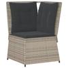VidaXL Canapé d'angle de jardin et coussins gris clair résine tressée, canapé d'angle de jardin, siège d'angle de jardin, 368987