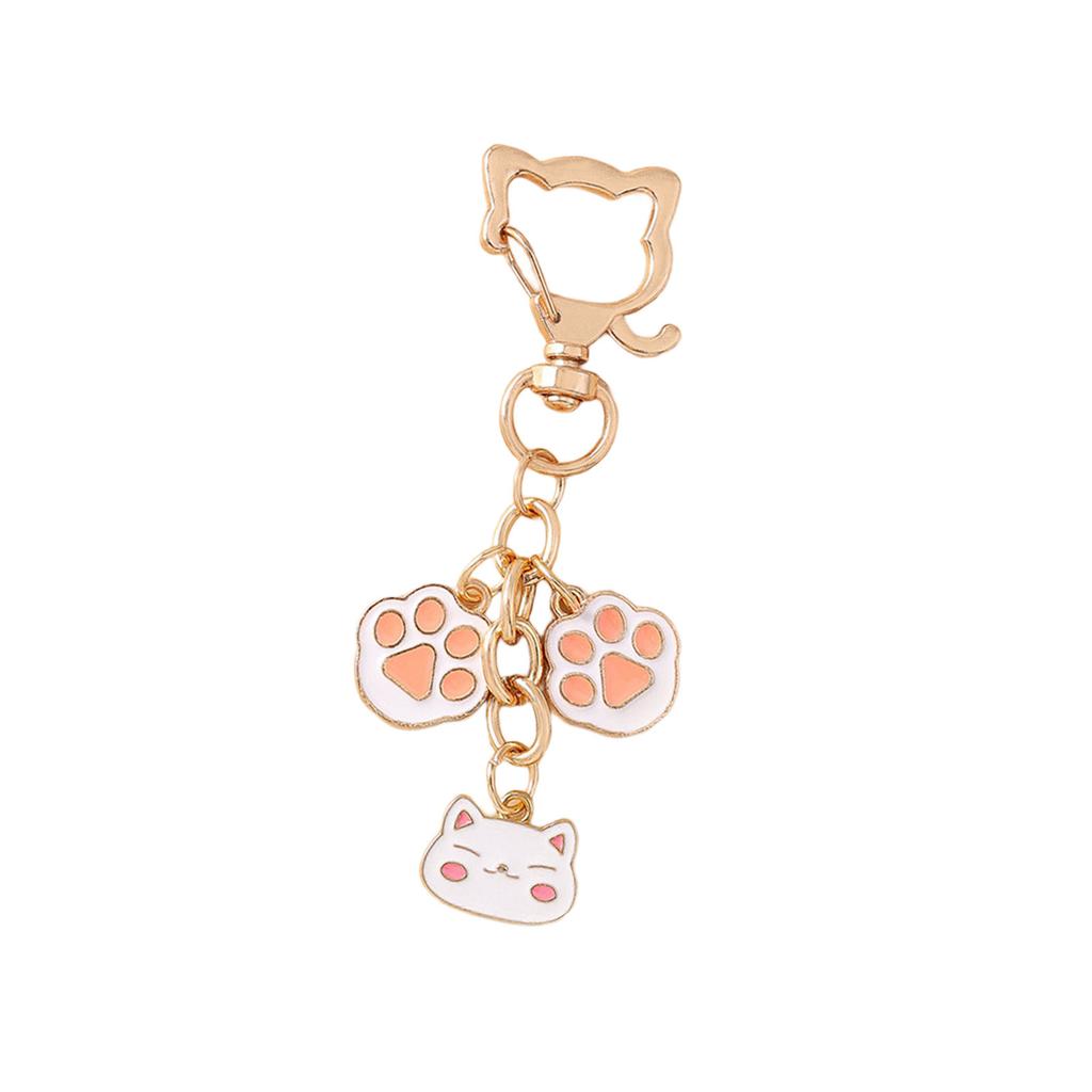 Cute Cartoon Cat Paw Print Bag Charm Keychain Accessory Bags Pendant Keychain Backpack Decors For Women And Students