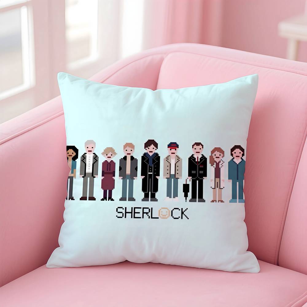 Hot Movie S-Sherlocks Pillow Case Anti-Dustmite Pillowcase Invisible Zipper Silky Short Plush Sofa Cushion Cover