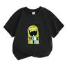 Kids Boys Girls 100% Cotton Short Sleeve O-Neck T-Shirt, Cute Cartoon Green Alien Monster Print Casual Soft Tee, Hii AA! Funny Monster Graphic Top for
