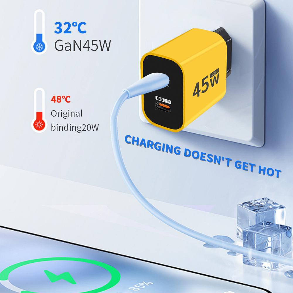 Încărcător GaN 45W Tip C Încărcător Încărcare Rapidă PD QC3.0 de Perete Adaptor pentru Telefon pentru IPhone Xiaomi Samsung Încărcător Telefon Mobil