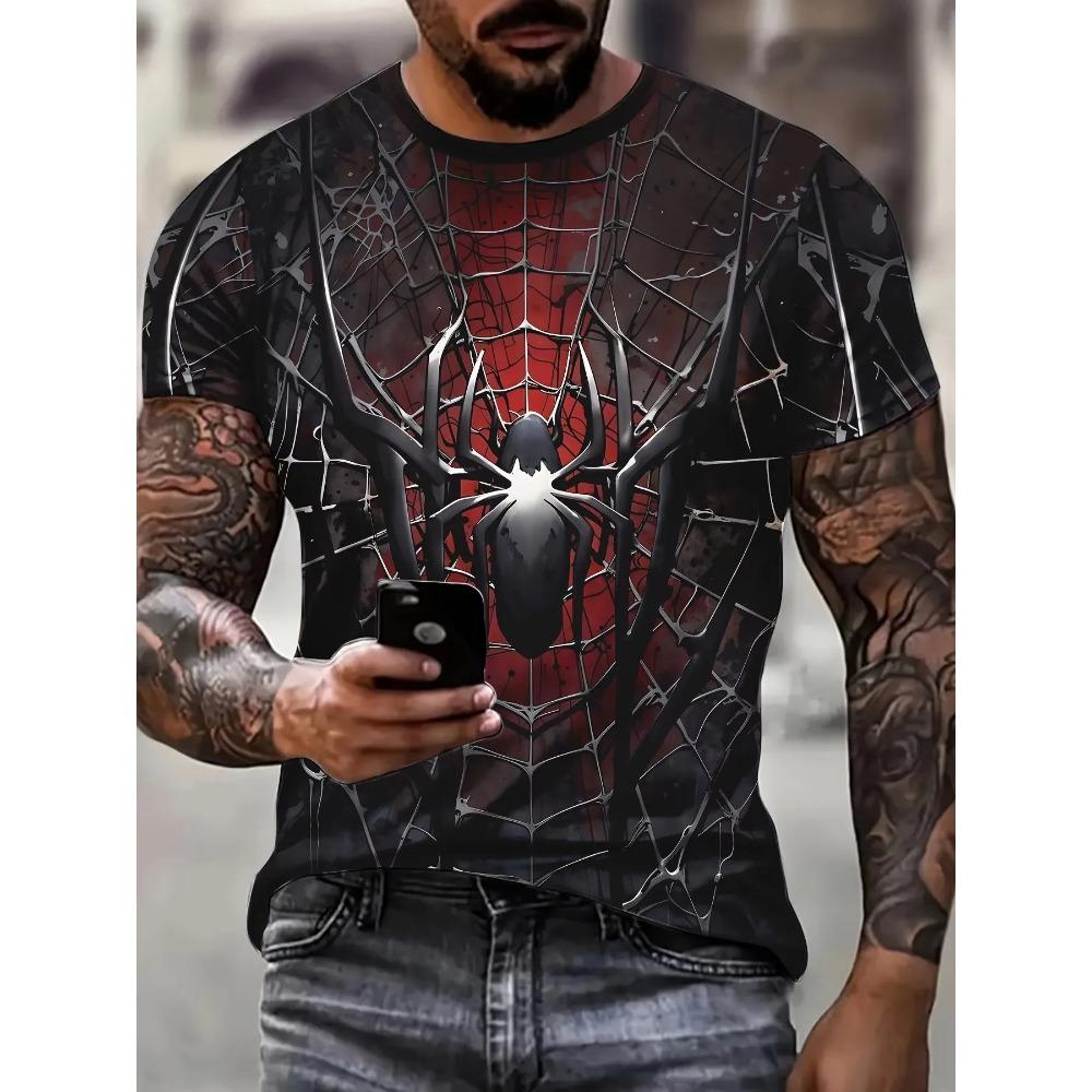 

Marvel superhero Spider-Man men s 3Dprinted T-shirt for outdoor sports quick-drying and breathable fashionable short-sleeved top XXS