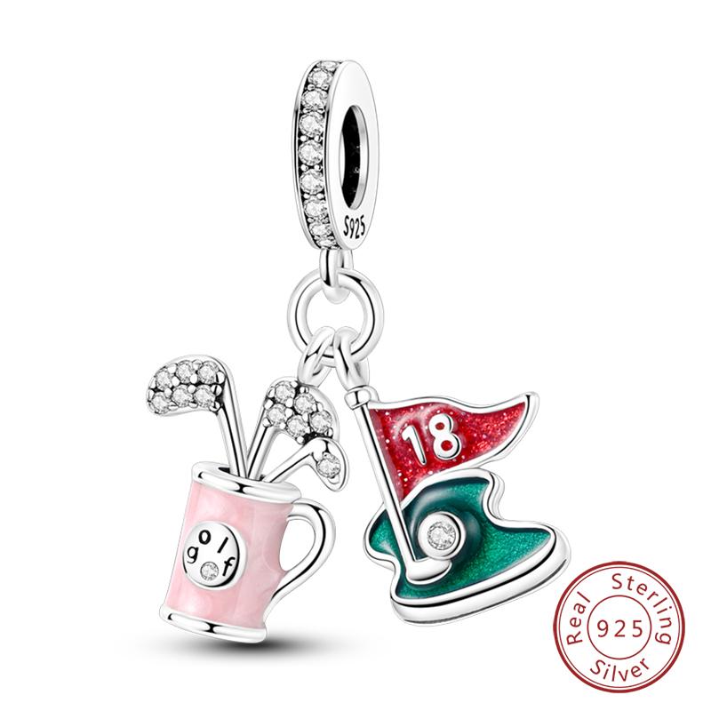 100% Copper Luggage Earth Camera Golf Rugby Helmet Charms Pendants Fit Qikaola Original Bracelets Diy Jewelry