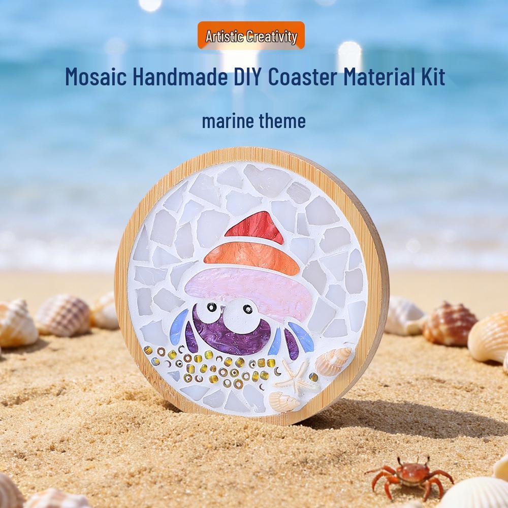 Marine Life Series DIY Mosaic Coaster Kit: Cultural Collage Materials