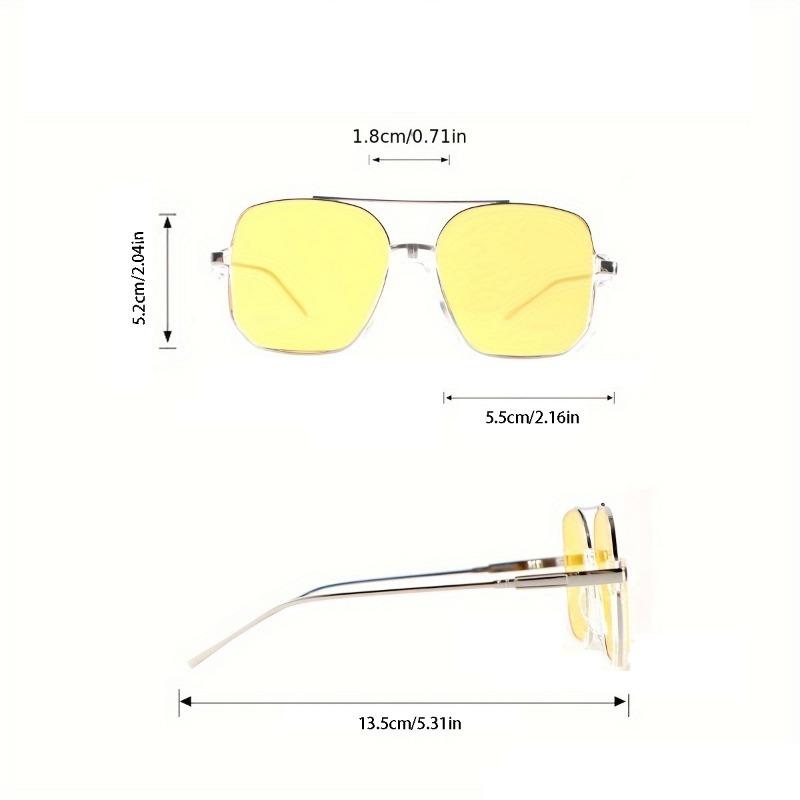 Non-polarized Men's Elegant Semi-Rimless Metal Fashion Sunglasses - Trendy Double Bridge Half Frame Design