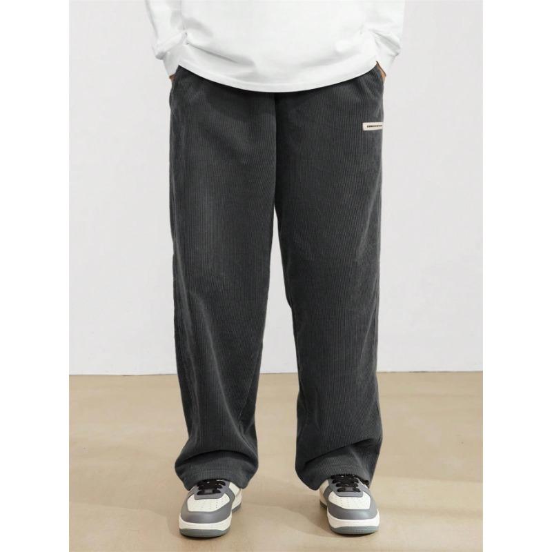 Men's new corduroy casual pants spring and summer retro loose straight trousers