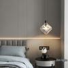 Minimalist Italian Crystal Bedside Pendant Light - Luxury Small Bedroom Accent