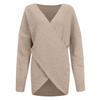 Women's Fashion Winter Warm Solid Color Sweater Cross Loose Knitted Sweater
