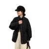 Korean-Style Diamond Pattern Lightweight Down Cotton Jacket for Women - Stand Collar, Waist-Cinching, 2025 Autumn/Winter Collection