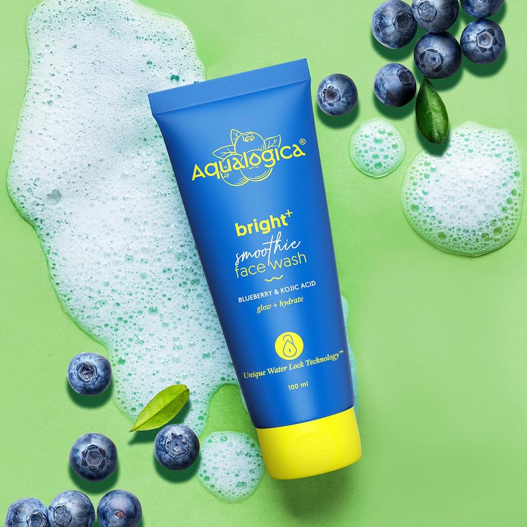 Aqualogica Bright+ Smoothie Face Wash 100 ml Pack of 1 | Brightening, Deep Cleansing & Gentle Exfoliation for Glowing Skin