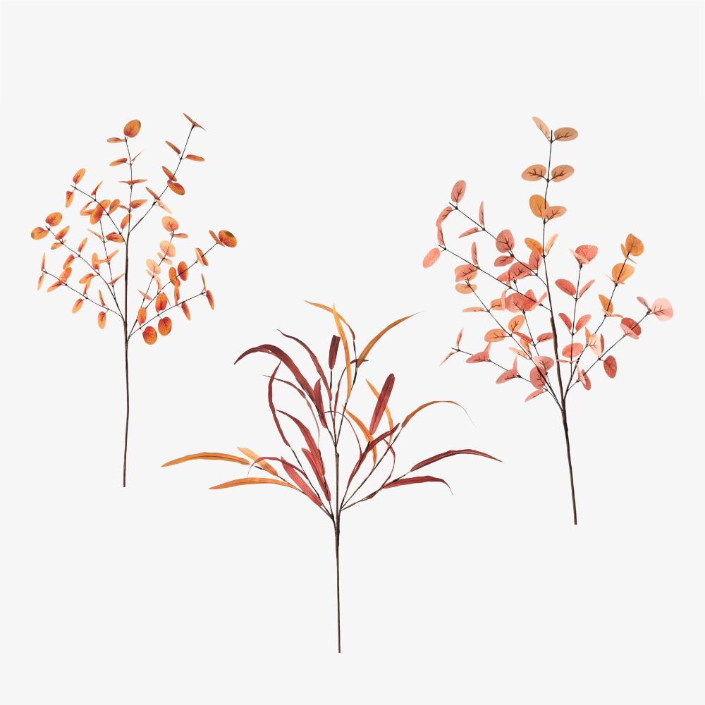Artificial Plant Autumn Color Eucalyptus Long Branch Home Garden Decor Fake Leaves Wedding Party Decoration Ornaments