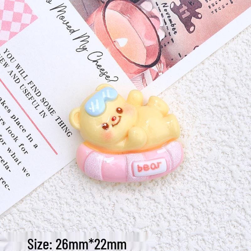 Sleepy Bear Cartoon Charms & Hair Clips - DIY Resin Shoe Decorations