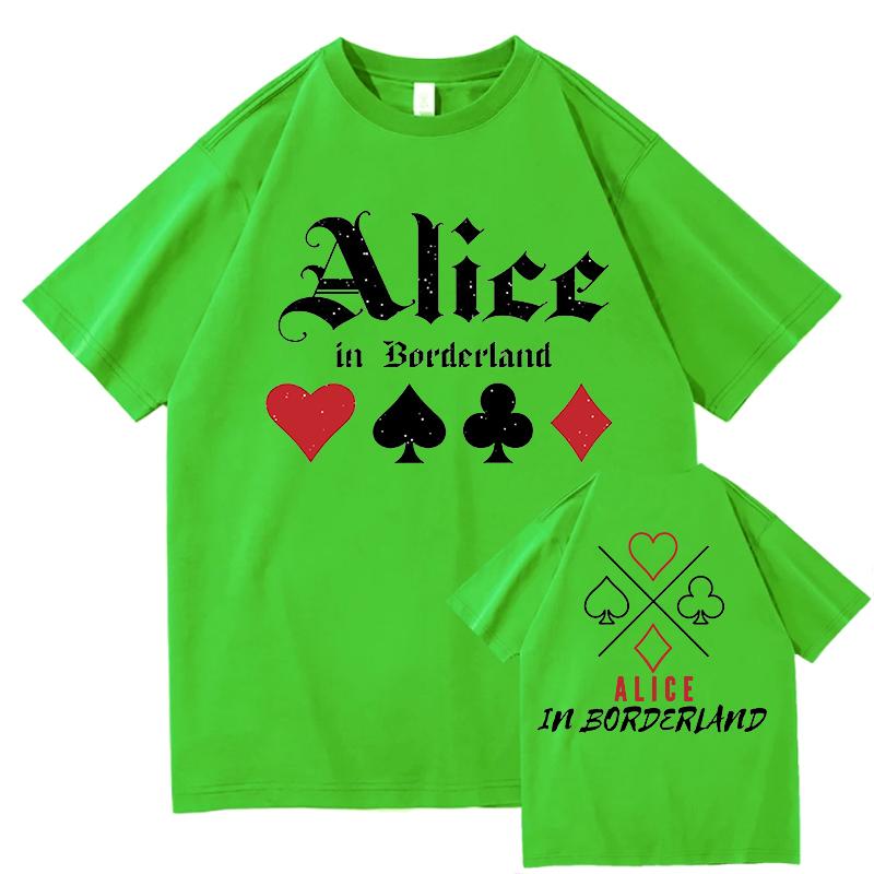 100% Cotton Vintage Alice In Borderlands T-Shirts Summer Letter Unisex Fashion Tour 2026 T Shirts Men/Women Oversize Loose Tees
