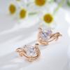 Rose Gold Color Drop Earrings For Women Fashion Natural Zircon Wedding Earrings Luxury Crystal Gifts Daily Jewelry