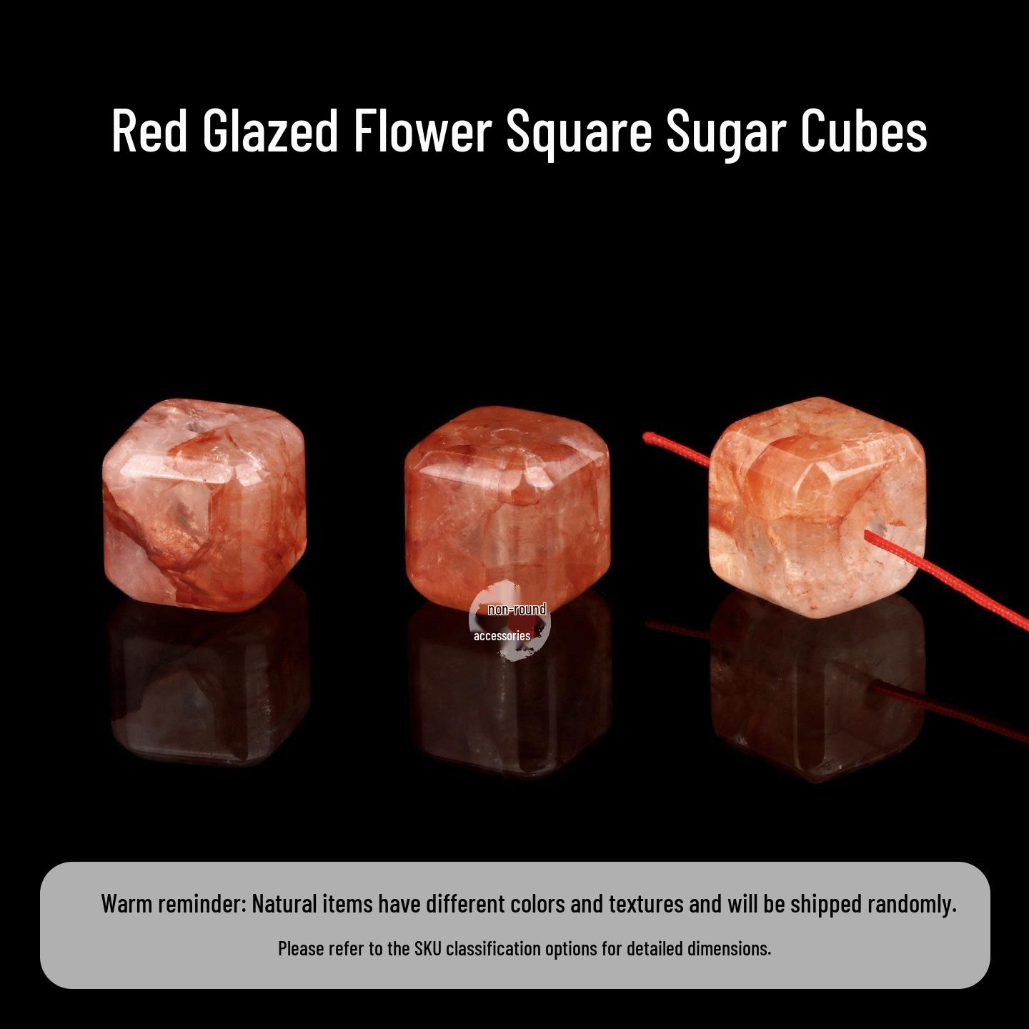 Natural Red Crystal Flower Sugar Cube Spacer Beads for DIY Multi-Treasure Bracelet Jewelry
