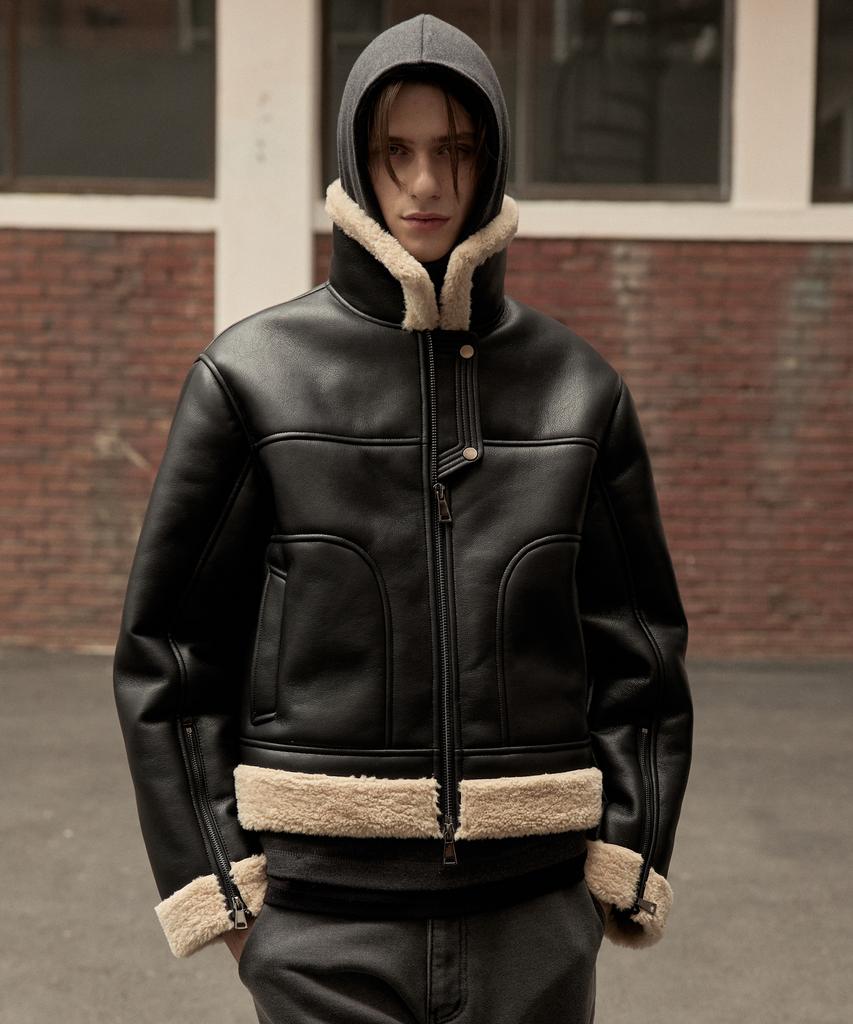 Cofwi Contour Warm Shearling Jacket Black
