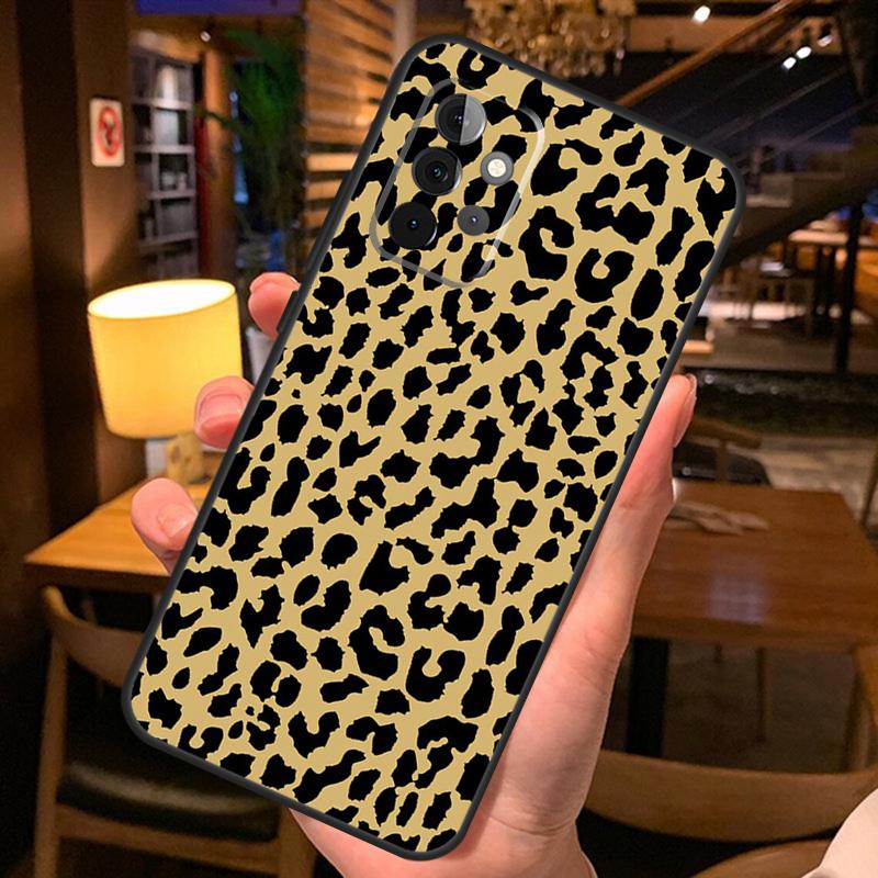 Tan Leopard Case For Samsung Galaxy A54 A34 A14 A52 A32 A12 A13 A33 A53 A15 A16 A36 A56 A26 A06 A35 A55