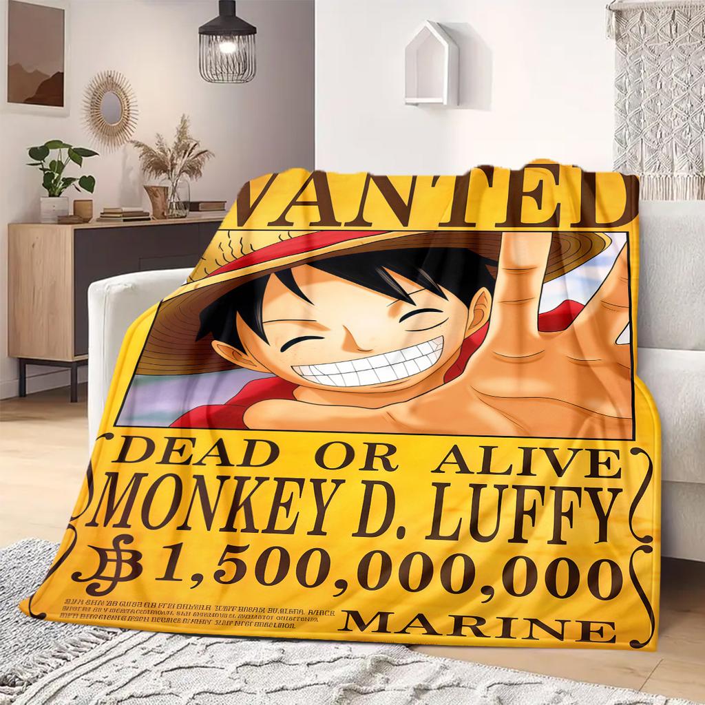 Luffy D Print Blanket Warm Comfortable Flannel Blanket Suitable for Bedrooms,Sofas, Beds,Chairs,Travel -QIAO48