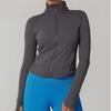 Lulu Style Women's Slim Fit Yoga Jacket with Stand Collar & Zipper for Gym & Running