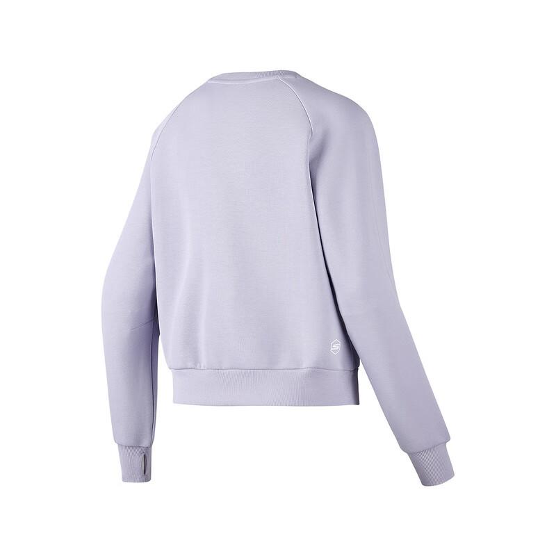 Skechers Comfort Sports Series Round Neck Pullover Long Sleeve Short Sweatshirt Women Sweatshirt Lavender P324W033-02N4