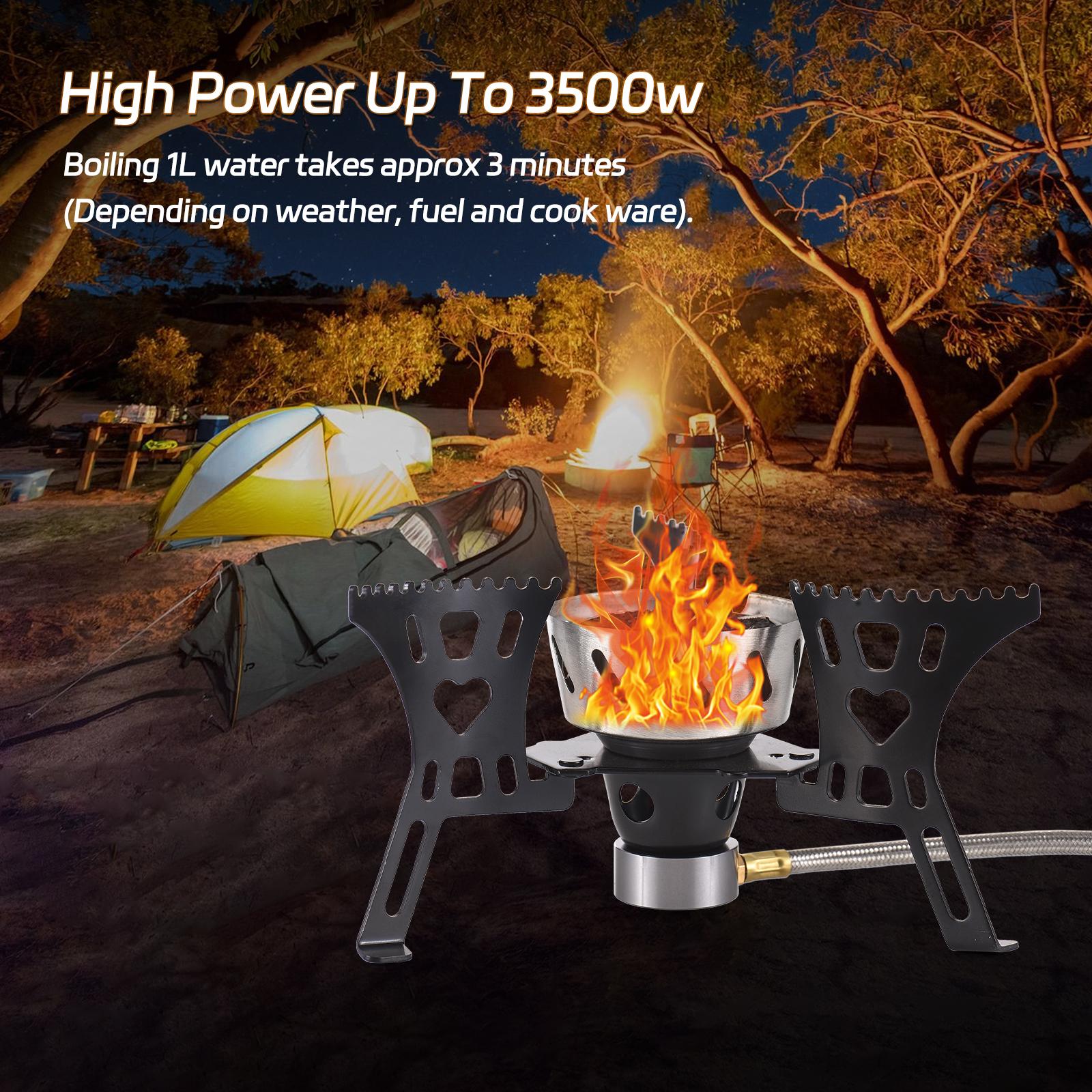 

Camping Stove Portable Gas Stove for Outdoor Hiking Lightweight and Foldable Without Ignition Button серебряный