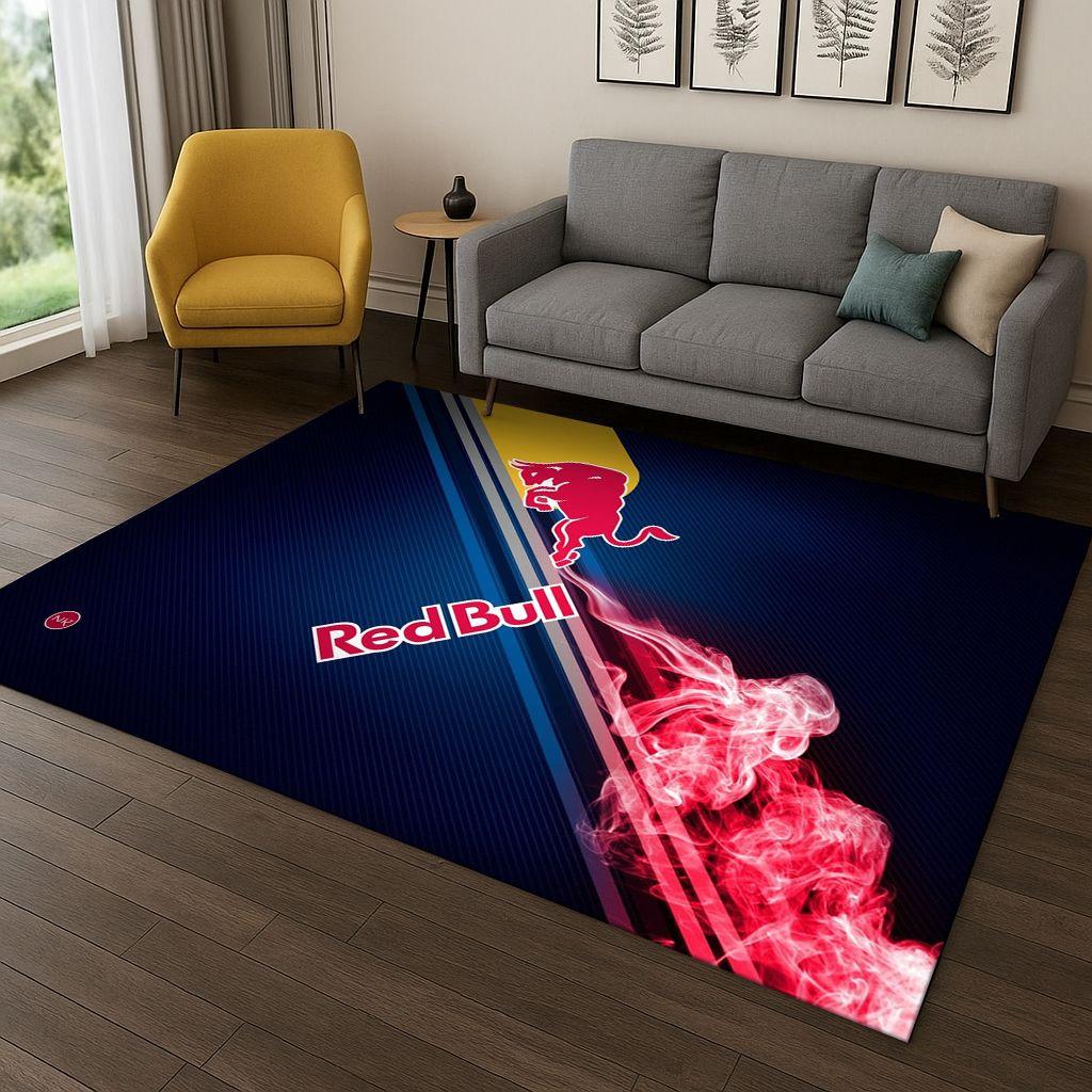 Klassisk Röd B-Bull Racingbil Moto Matta för Sovrum Vardagsrum Soffa Heminredning, Barnmatta Halkfri Golvmatta Gåva