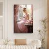 1 buc Poster Vintage Elegant Femeie Citind, Artă pe Pânză Femeie în Stil Victorian cu Flori, Ideal pentru Casă și Birou, Decor Cameră
