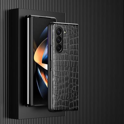 For Samsung Galaxy Z Fold5 5G Crocodile Texture Folding Phone Case PU Leather Coated PC Cover