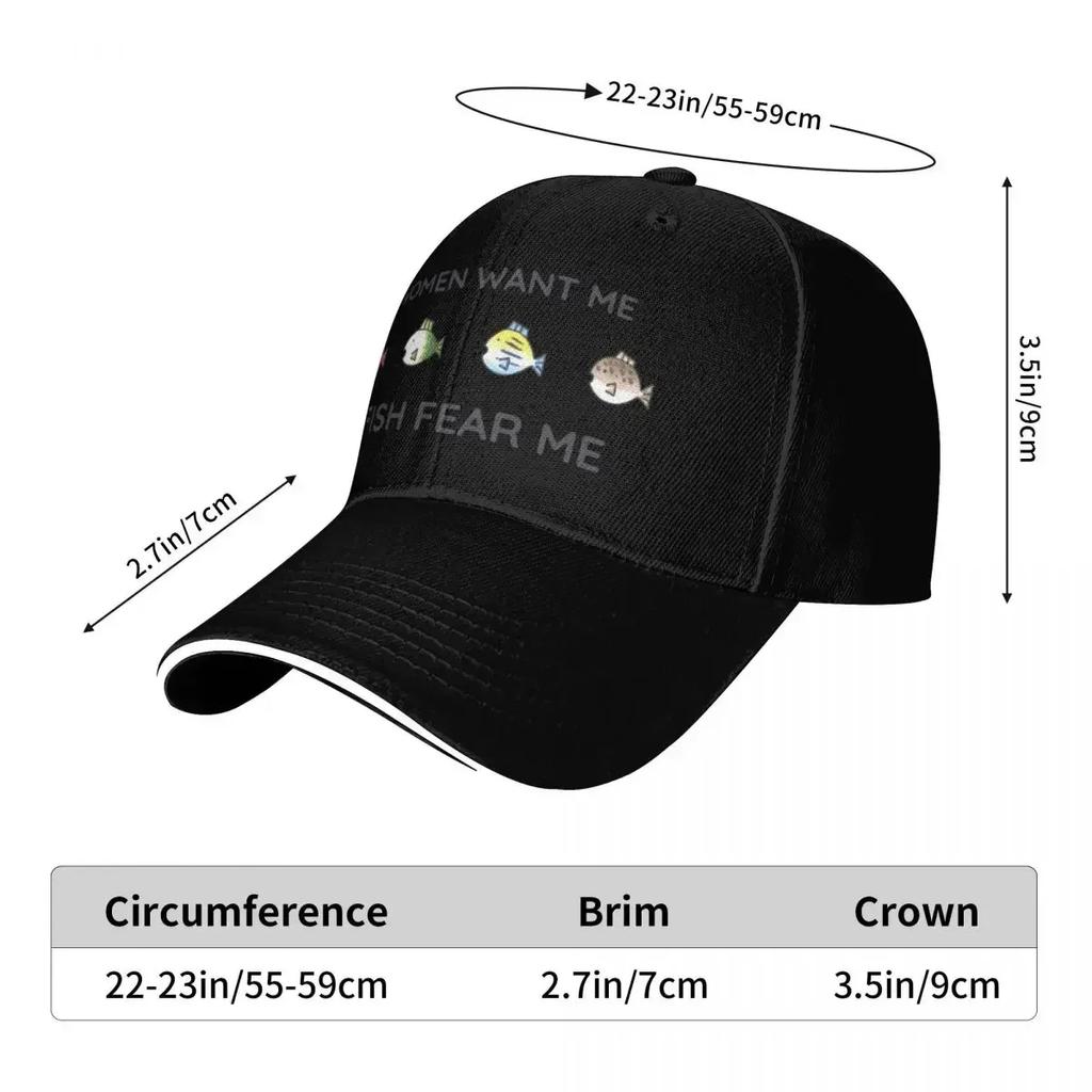 Women Want Me Fish Fear Me - Wii Sports Fishing Baseball Cap Christmas Hat Hats On Offer Women's Beach Visor Men's