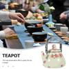 1 Liter Vintage Enamel Teapot with Japanese Design Convenient Brewing Elegant Flower Pattern Insulated Stovetop for Camping