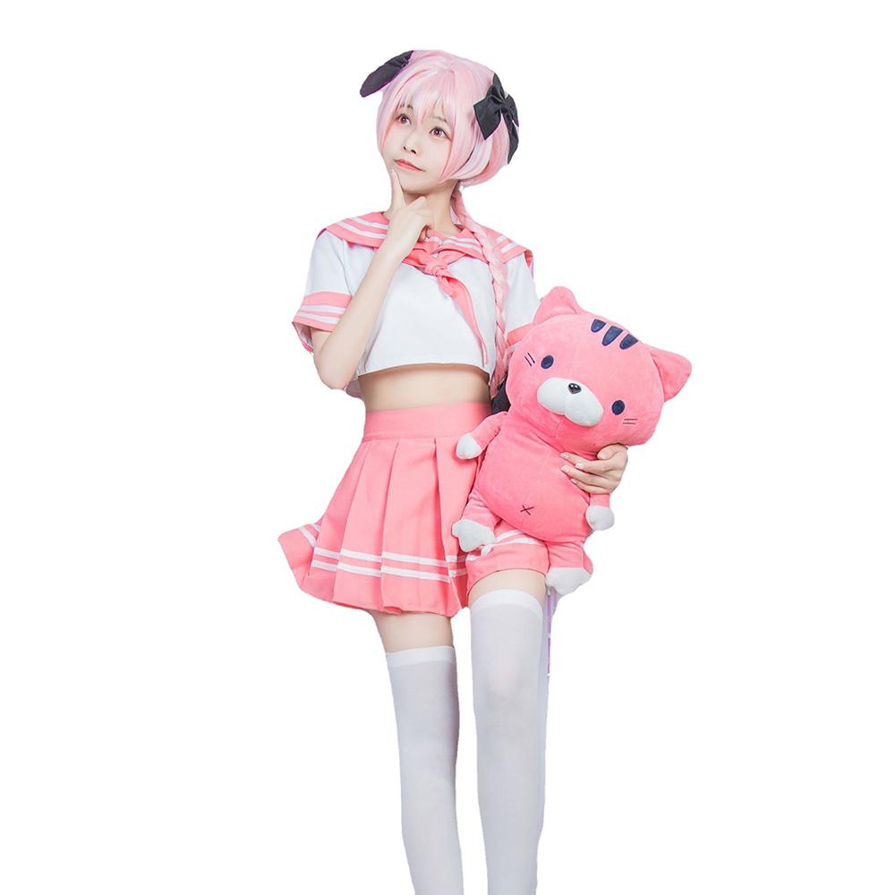 Fate/Apocrypha Servant Astolfo Cosplay Costume Woman Sailor Suit Pink Skirt Suit Girl Cute JK Uniform Suit Anime Party Costumes