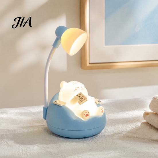 Soft Warm Glow Bedside Light Sleeping Cat Night for Kids, Rechargeable LED Nursery Lamp, Cute Kids Adjustable Brightness Touch Bedroom Baby Room Small