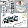 4Keys Mechanical Keyboard Keychain Finger Button Anti Stress Keycap for Office Home Adults Kid Decompression Clicker Gadget Gift