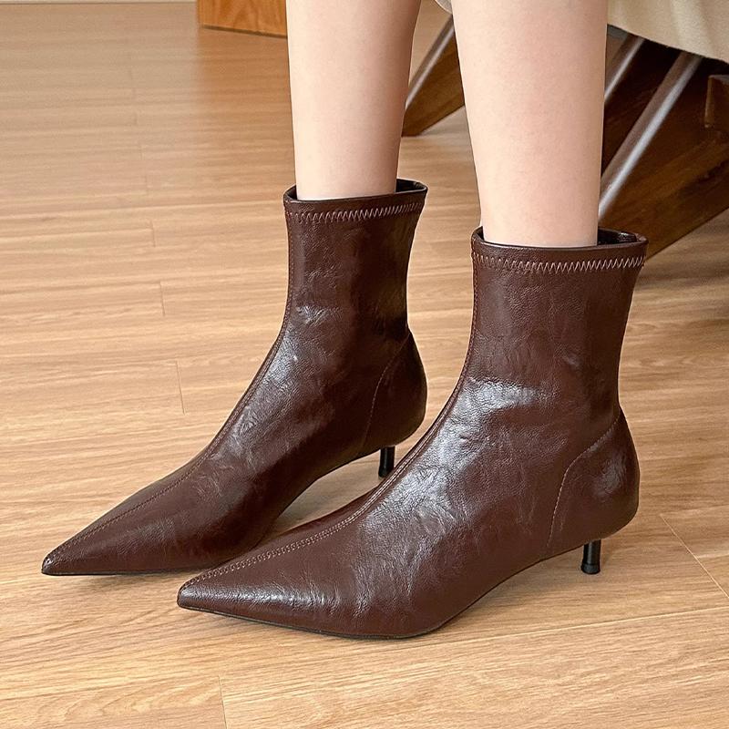 Fashion Ankle Women Boots Designer Dress Heeled Shoes Fashion Pointed Toe Elegant Woman Boots 2025 Winter Pumps Luxury Sexy Mujer Botas