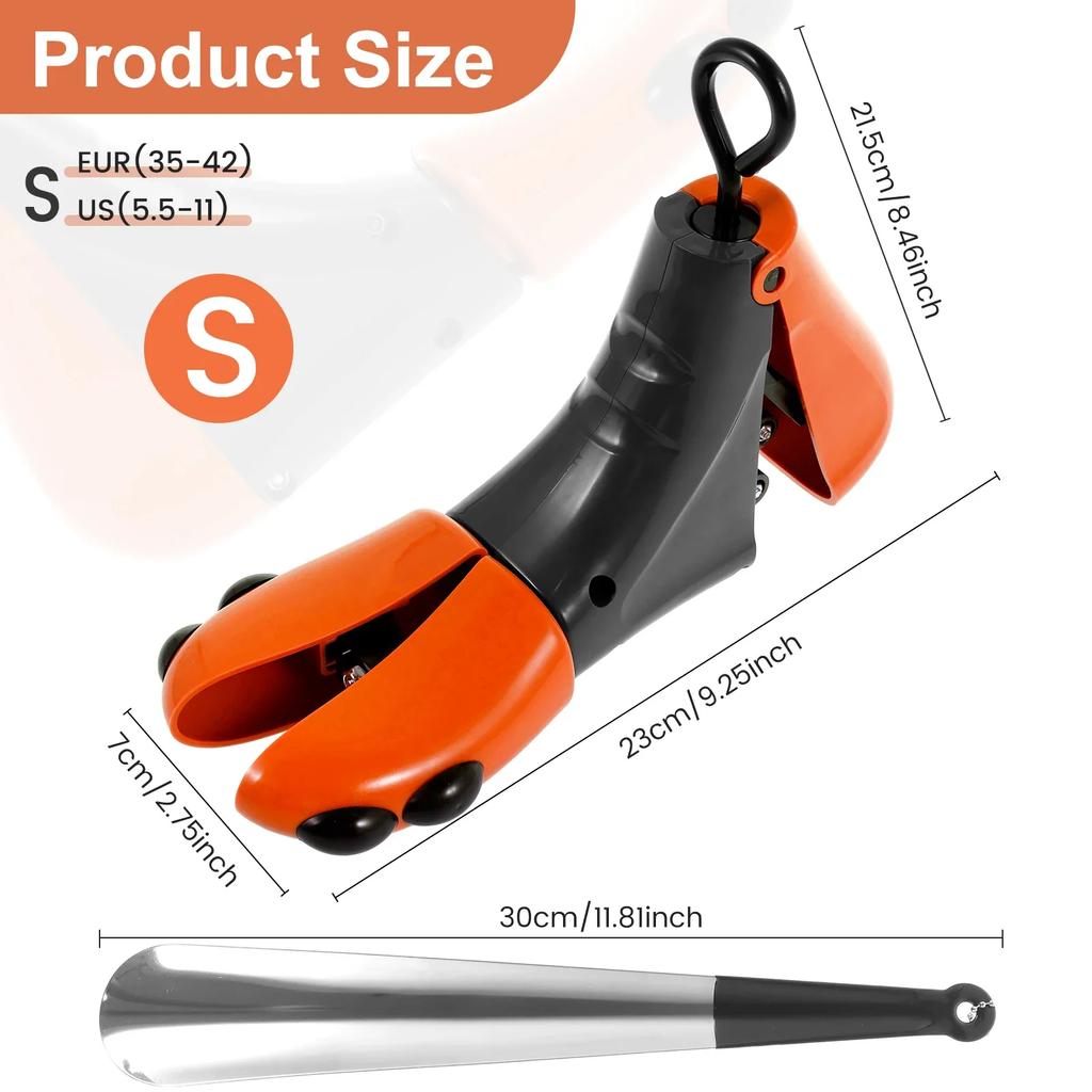 Universeller Schuhdehner Stiefelspanner Verstellbar für flache Schuhe High Heels Sneaker Schuh Stiefel Verbreiterer Dehner Mit Schuhanzieher für Damen Herren