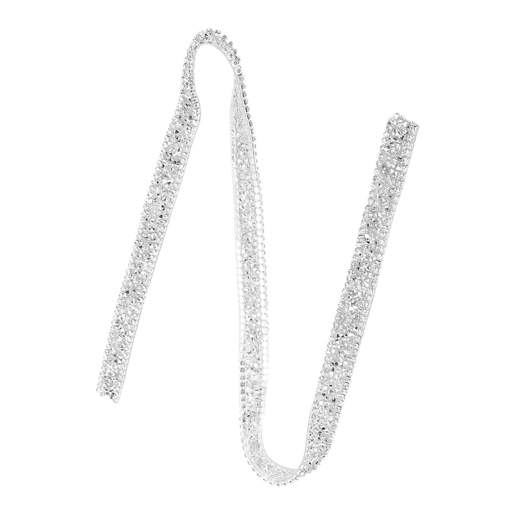 1yard 15mm   Mesh Wrap Roll     Rhinestone Ribbon Decoration (Gray)