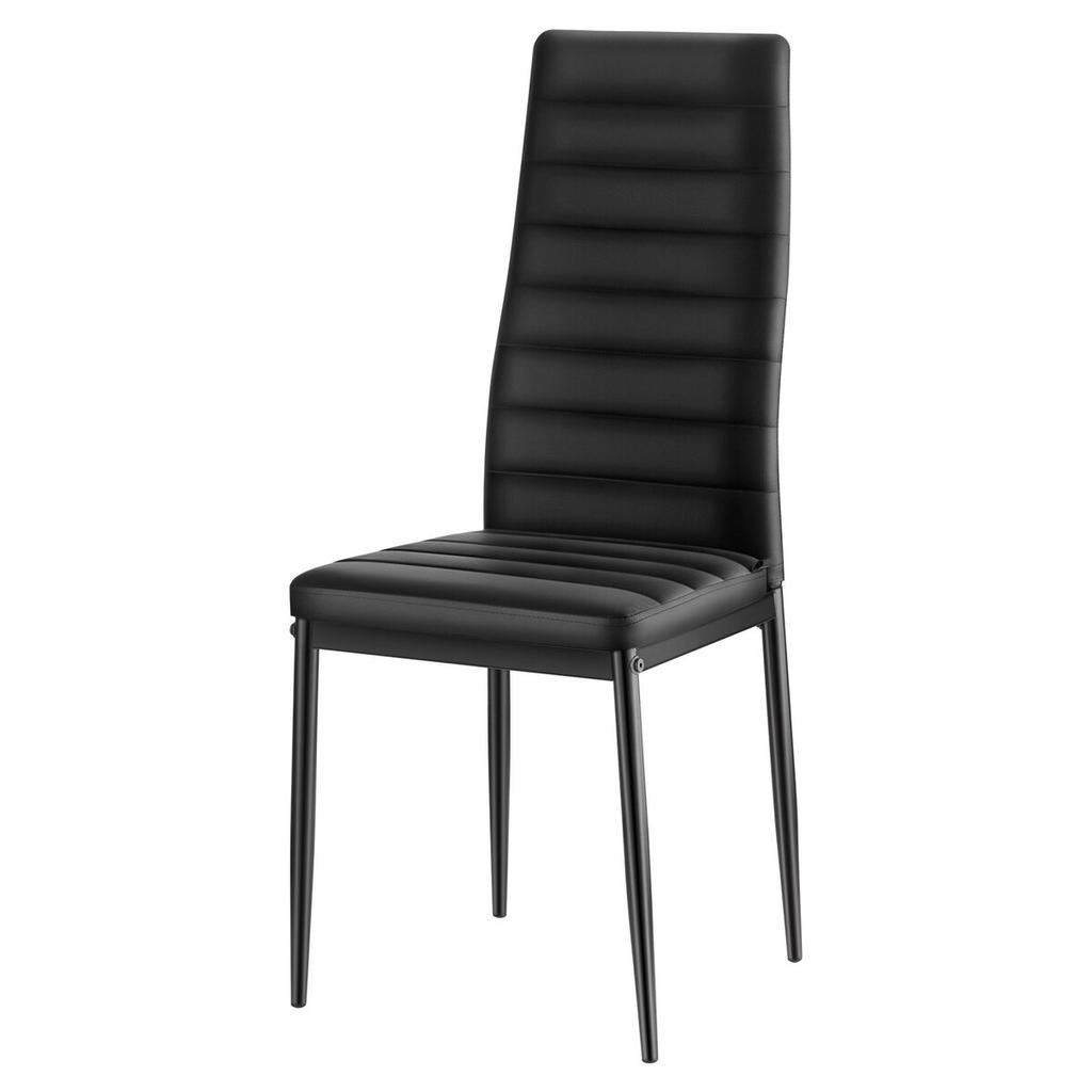 Modern Dining Room Accent Chairs Set of 6, Upholstered Leather Side Chair for Dining Tables, Space-Saving Kitchen Table Chair with Thick Cushions and