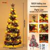 Luxury Folding Telescopic Christmas Tree with Warm Lights - Green Flocking Floor-Standing Decor