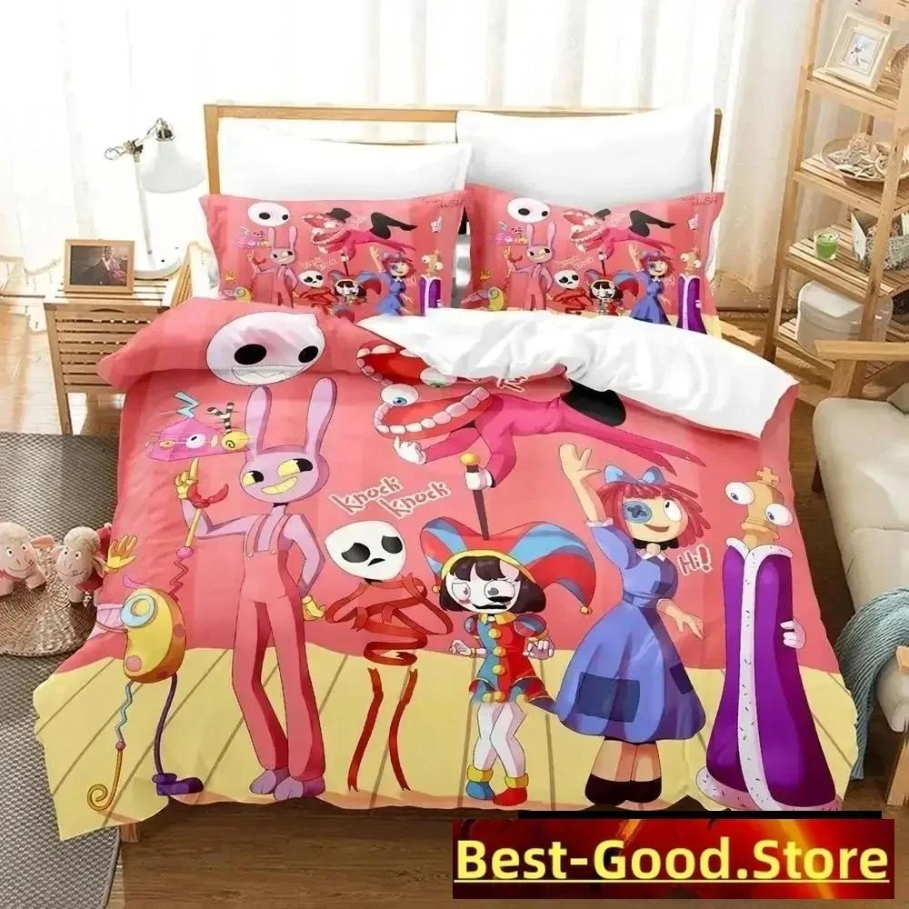 3D Erstaunliches Cartoon Digitaler Zirkus Bettwäsche Set Bettbezug Voll Queen King Größe Kissenbezug Bedruckt Erwachsener Kind Schlafzimmer Einzel Doppel