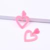 Triple Set Colorful Heart Dangle Earrings Fashionable Sturdy Acrylic Materials Jewelry Accessory for Girlfriend or Wife