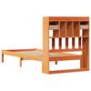 Solid Wood Bed with Shelf Without Mattress Wax Brown 75 x 190 cm