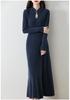 Autumn/Winter Slimming Knitted Pure Wool Fishtail Qipao Dress