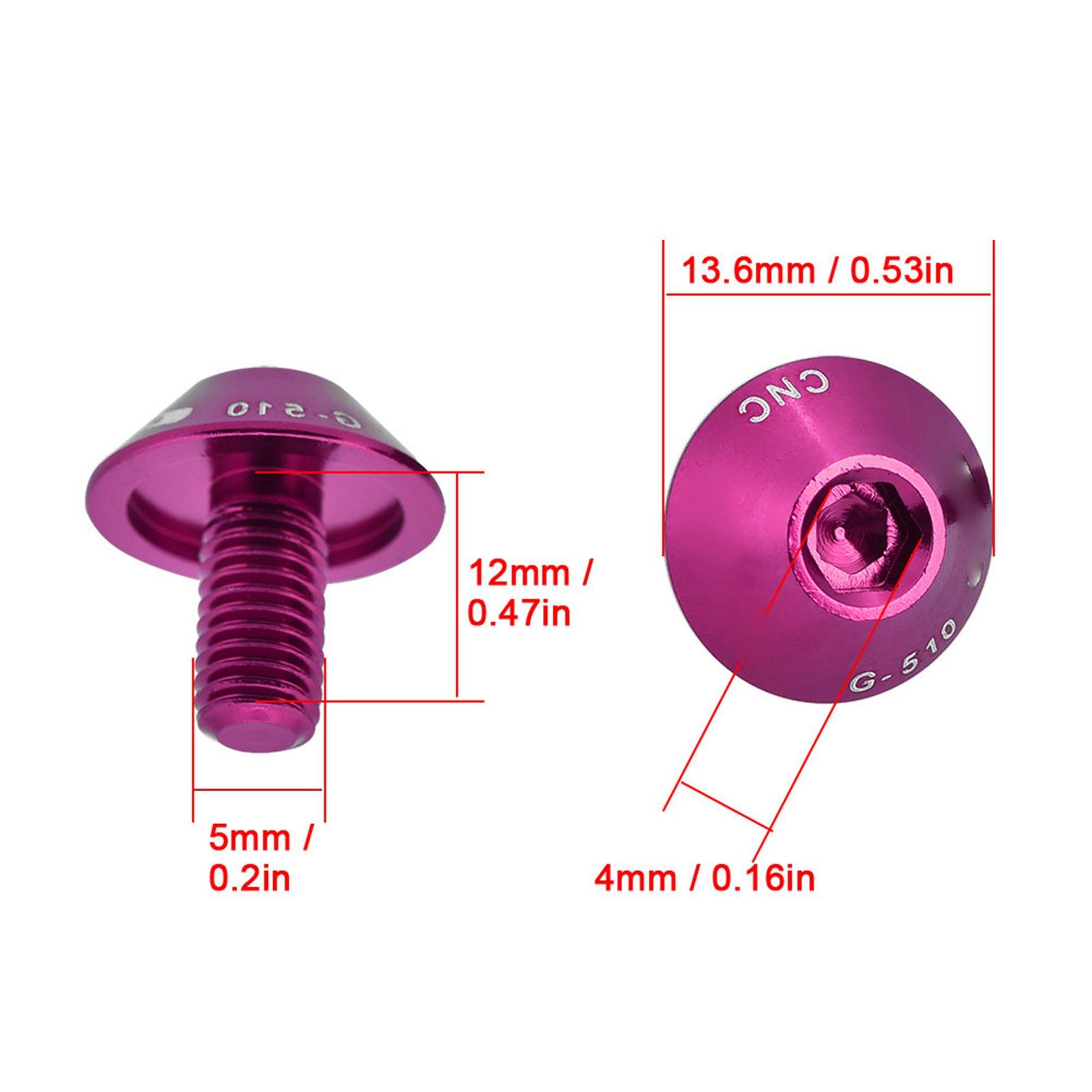 GUB G 510 2 Stuks M5 * 12 mm Fiets Fiets Bidonhouder Houder Beugel Schroefbouten Purple