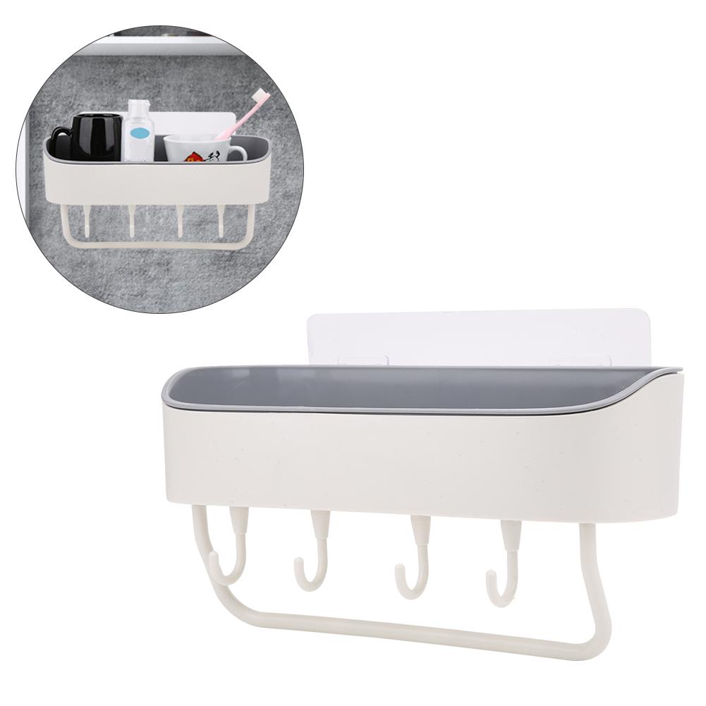 Bez wiercenia, montowany na ścianie półka łazienkowa, organizer na szampon i żel pod prysznic, akcesoria(Beżowy )