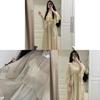New Chinese Style Lotus Leaf Edging Dress Set With Sheeps Wool Fabric For Summer Casual Wear For Women